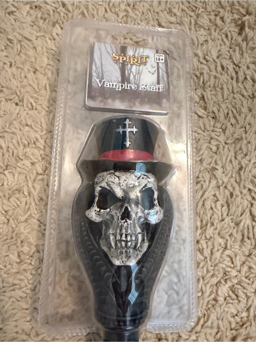 Spirit Gothic Skull Staff Top in Black, Silver and Red